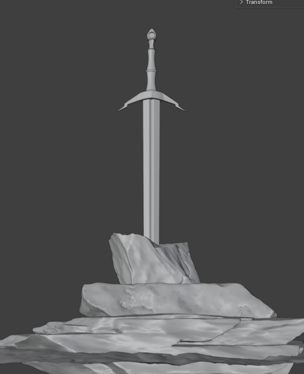 Sword and stone Blender model
